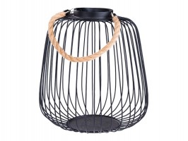 Vánoční dekorace lucerna 28cm, černý kov