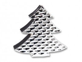 Dekorace stříbrný stromeček 15cm, keramika