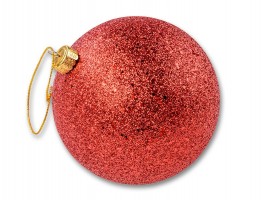 Vánoční koule třpyt červená Ø12cm, 1ks