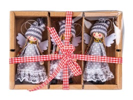 Sada tří figurek šedá 12cm