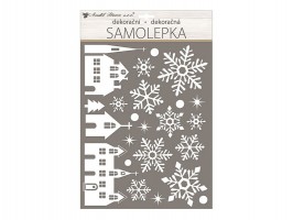 Samolepka na okno zimné město 28x41cm