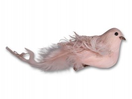 Vianočná dekorácia holubica 14x6x5cm, ružová