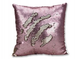 Vianočná dekorácia vankúš, ružový flitrovaný