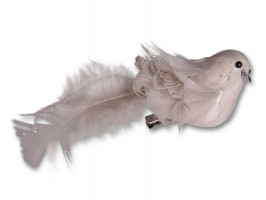 Vianočná dekorácia holubica 14x6x5cm, biela