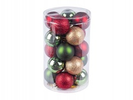 Vánoční koule 4 cm tradiční mix, 20 ks Vánoční koule 4 cm tradiční mix, 20 ks