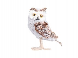 Dekorace sova stojící šedá, 18cm