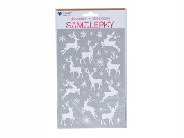 Samolepky bílé s glitry 25x14 cm, jeleni Samolepky bílé s glitry 25x14 cm, jeleni