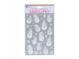 Samolepky biele s flitrami 25x14 cm, snehul