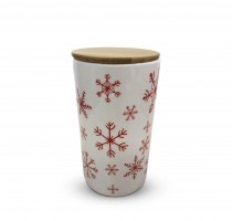 Dóza  keramická, vločky, 21 cm