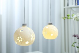 LED dekorace porcelánová koule