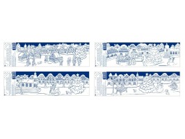 Okenné fólie pruhy 70 x 20 cm, Vianoce na námestí