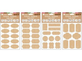 Samolepky popisovací papírové kraft 2 archy 18 x 13 cm