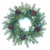 Věnec s eukalyptem a šiškami, 50cm