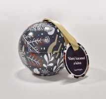 Svíčka Vánoční koulička, slaný karamel a káva, 141g