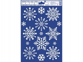 Vianočná okenná fólia vločky 27x20cm, 1ks