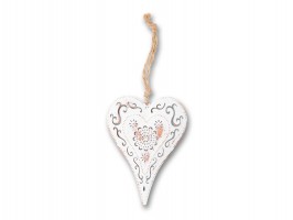 Vianočná ozdoba srdce 12,5cm kov