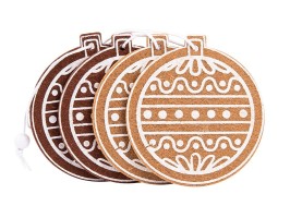 Závesná ozdoba 4ks vianočné gule 12x1,5x16cm Závesná ozdoba 4ks vianočné gule 12x1,5x16cm