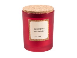 Vonná sviečka s korkovým uzáverom, Korenené víno 7x8cm, 110g