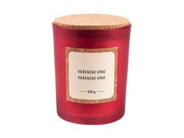 Vonná sviečka s korkovým uzáverom, Korenené víno  10x12,5cm,500g