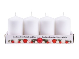 Sada 4 sloupových svíček, neparfémované, 225g/svíčka Sada 4 sloupových svíček, neparfémované, 225g/svíčka