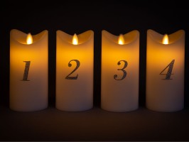 Vosková svíčka LED, 4ks,7,5x15cm Vosková svíčka LED, 4ks,7,5x15cm