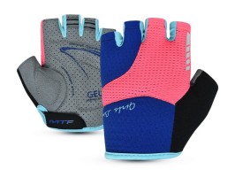 Cyklistické rukavice MTF dětské, modré/růžové, XXS