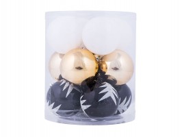 Vianočné gule Ø6cm mix farieb, 12ks