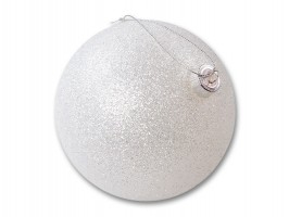 Vánoční koule třpyt bílá Ø12cm, 1ks