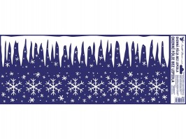 Vianočná okenná fólia cencúle 55x22cm, 2ks