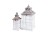 Dřevěná lucerna s patinou, 27,5x26,5x58,5 cm, set 2ks