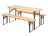 Zahradní pivní set 180cm stůl + 2 lavice, dřevo/kov