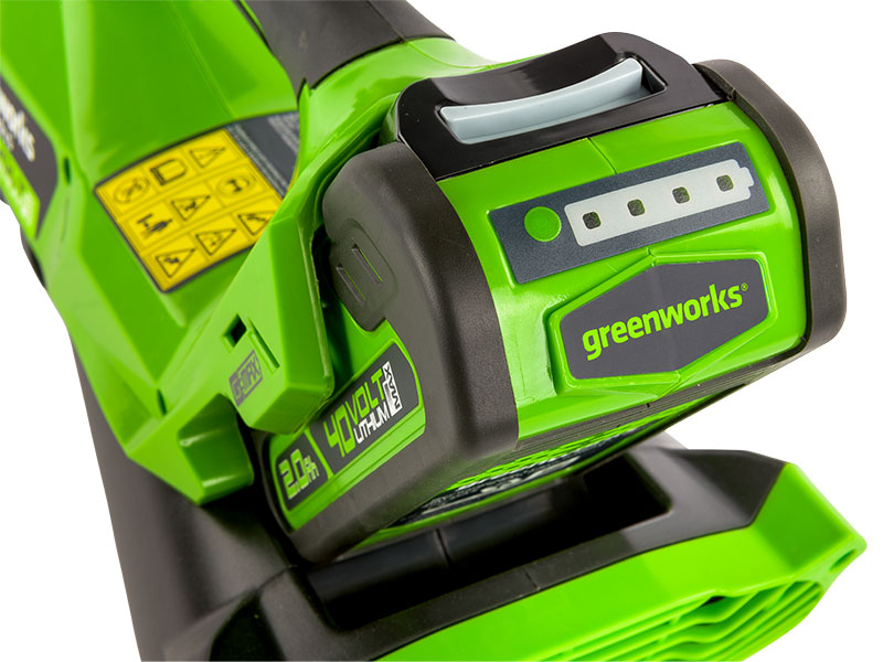 LED indikace stavu nabití baterie Greenworks G60