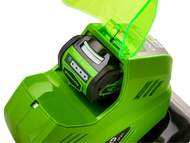 LED indikace stavu nabití baterie Greenworks G60