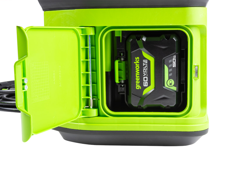 LED indikace stavu nabití baterie Greenworks G60